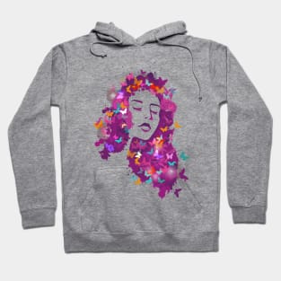 Woman Butterflies Hair Hoodie